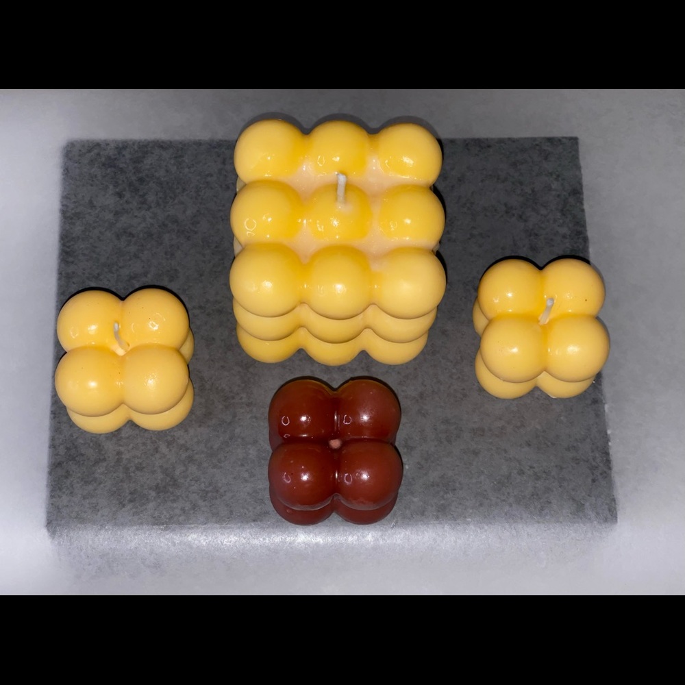 Cognac bubble candle set